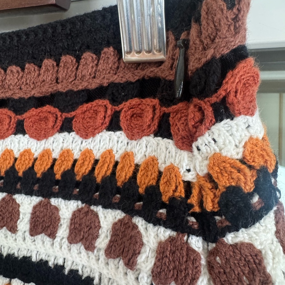 NWT Sezane Paloma Skirt Black / Brown / Rust / Ecru - Size M - Picture 3 of 7